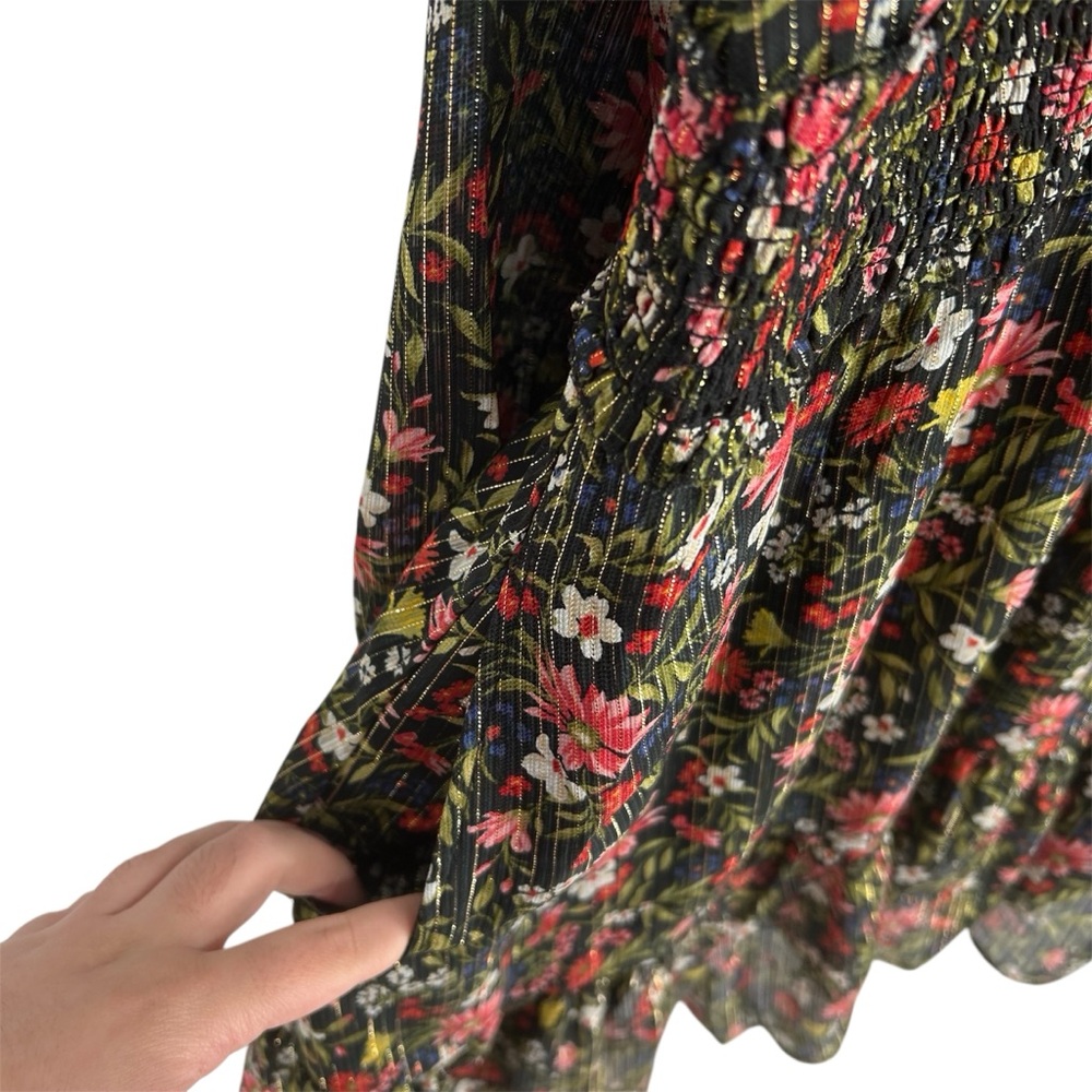 NWT Old Navy Waist-Defined Floral Shine Mini Dress in Black Floral Size 2X READ - Picture 6 of 10
